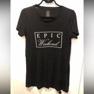 Long tunic black T-shirt